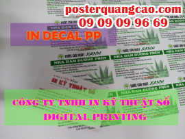 Đặt in decal PP, in decal PP giá rẻ, xưởng in decal PP giá rẻ tại Bình Thạnh